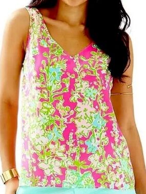 Lilly Pulitzer Sz XS Cipriani Tank in ‘Flamingo Pink Southern Charm’